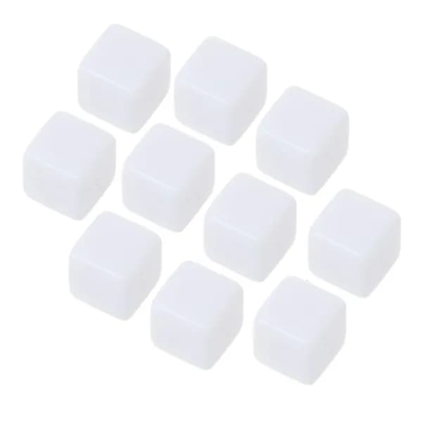 Белые акриловые кубики для игр, 10 шт., - 18mm