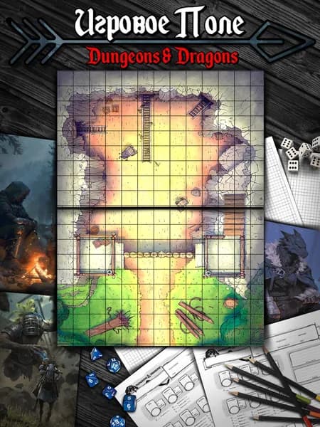 Игровое поле "Шахта"(Тайлы) для DnD Dungeons & Dragons, Формат А4 Игровые карты ДнД