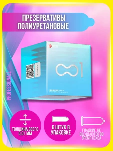 Презервативы мужские полиуретановые, 6 штук / контрацептивы с обильной смазкой / классические гладкие неароматизированные презервативы, тонкие кондомы