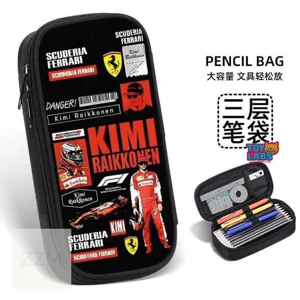 Пенал (F1 Пилот / Гонщик) (Formula 1) для школьников, большой вместимости, двухслойный, для мальчиков, для начальной