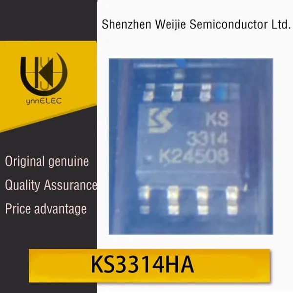 KS3314HA SOP8 P-канальный 30 В 15 А MOS полевой транзисторный чип шелкография KS3314F Совершенно новый чип полевого транзистора с P-каналом 60 В TO-252 MOS. Шелкография: FR9024