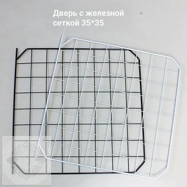 Клетка-вилла для кошек и собак, сборная металлическая сетка, ограждение для домашних животных, полка из проволочной сетки Чёрная квадратная железная дверь 35*35