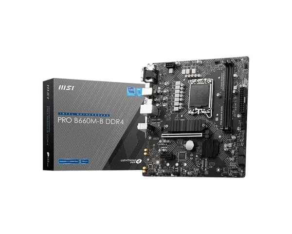 MSI Системный блок PRO B660M-B DDR4), PRO B660M-B DDR4, черный матовый, темно-серый