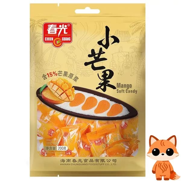 Chunguang Small Mango Gummies 200г фруктовые жевательные конфеты Hainan Specialty Casual Snacks