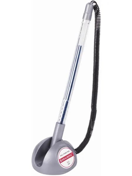 Brauberg Counter Pen Шариковая ручка, 0,3 мм, настольная, пружинка, синяя, 143258