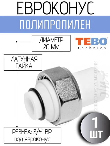Евроконус 3/4 * 20 полипропилен