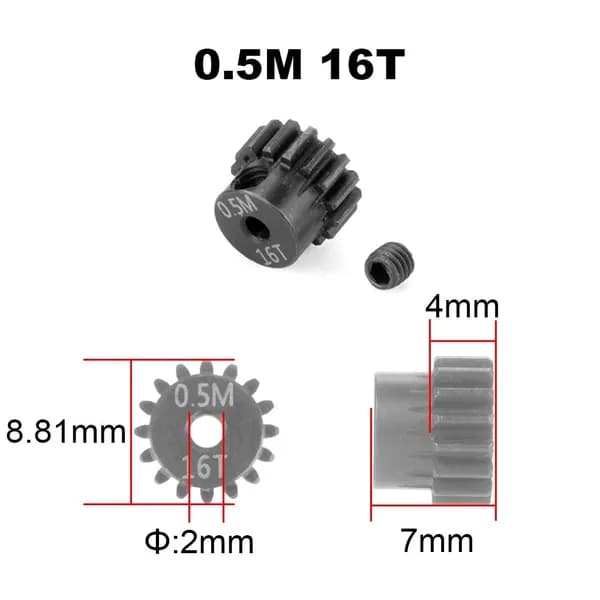 PYFORE шестерни мотора 0.5M 2 мм 13T-27T для RC моделей 1/18 и 1/24 аксессуары для моторов 1525 и 1625