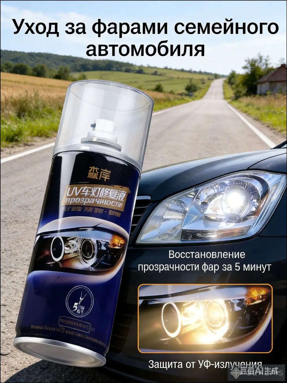 Лак автомобильный, цвет: голубой, 200 мл, 1 шт.