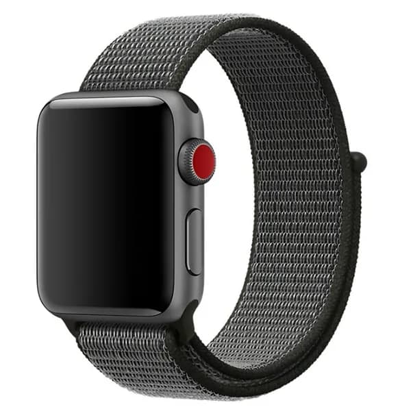 Нейлоновый ремешок для Apple Watch series 1-9 SE, SE 2 38-40-41 mm / Эластичный тканевый браслет на липучке