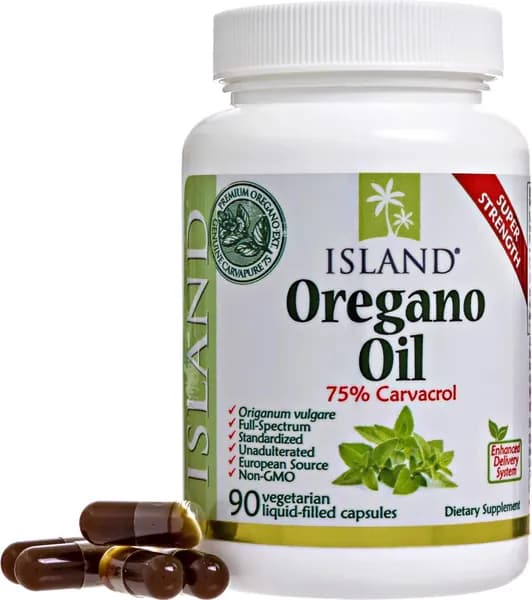 Island Nutrition, капсулы с маслом орегано, органические ингредиенты - суперпрочность