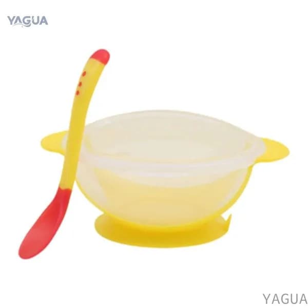 Силиконовая тарелка с присоской и ложка для малышей YAGUA