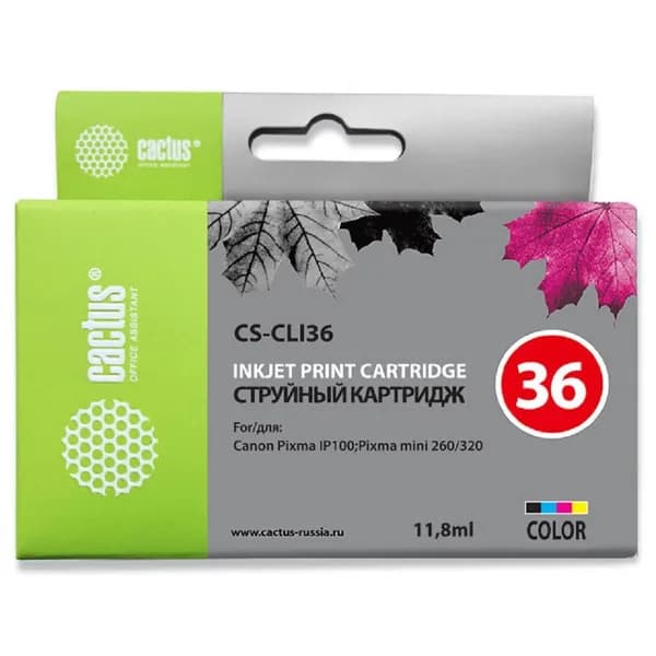 Cactus расходные материалы CLI - 36 Картридж струйный CS - CLI36 многоцветный для Canon Pixma 260 11.8мл