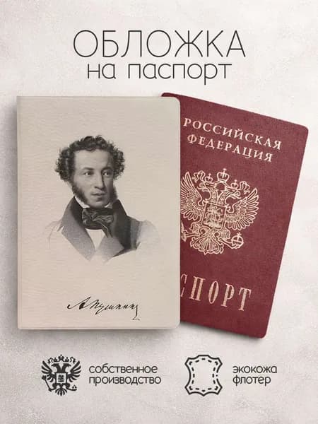Обложка на паспорт Пушкин арт