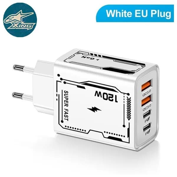 Мощное зарядное устройство 120 Вт PD USB для скоростной подзарядки премиум