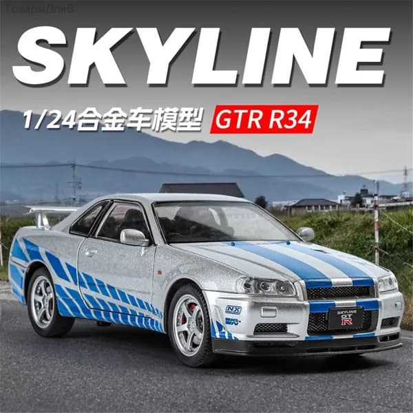 Tamiya 1/24 Scale Model Sports Car Kit Nissan Skyline GT-R R34 V-Spec II Комплект для моделей