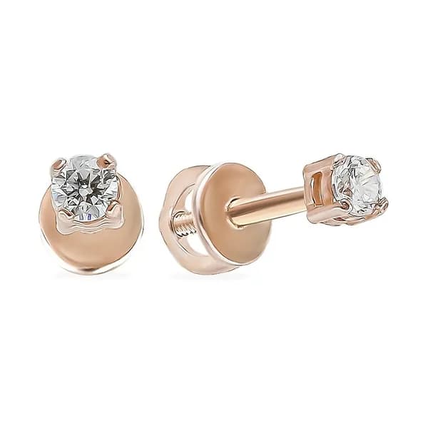 Серьги женские с фианитами серебро 925 пробы 585GOLD