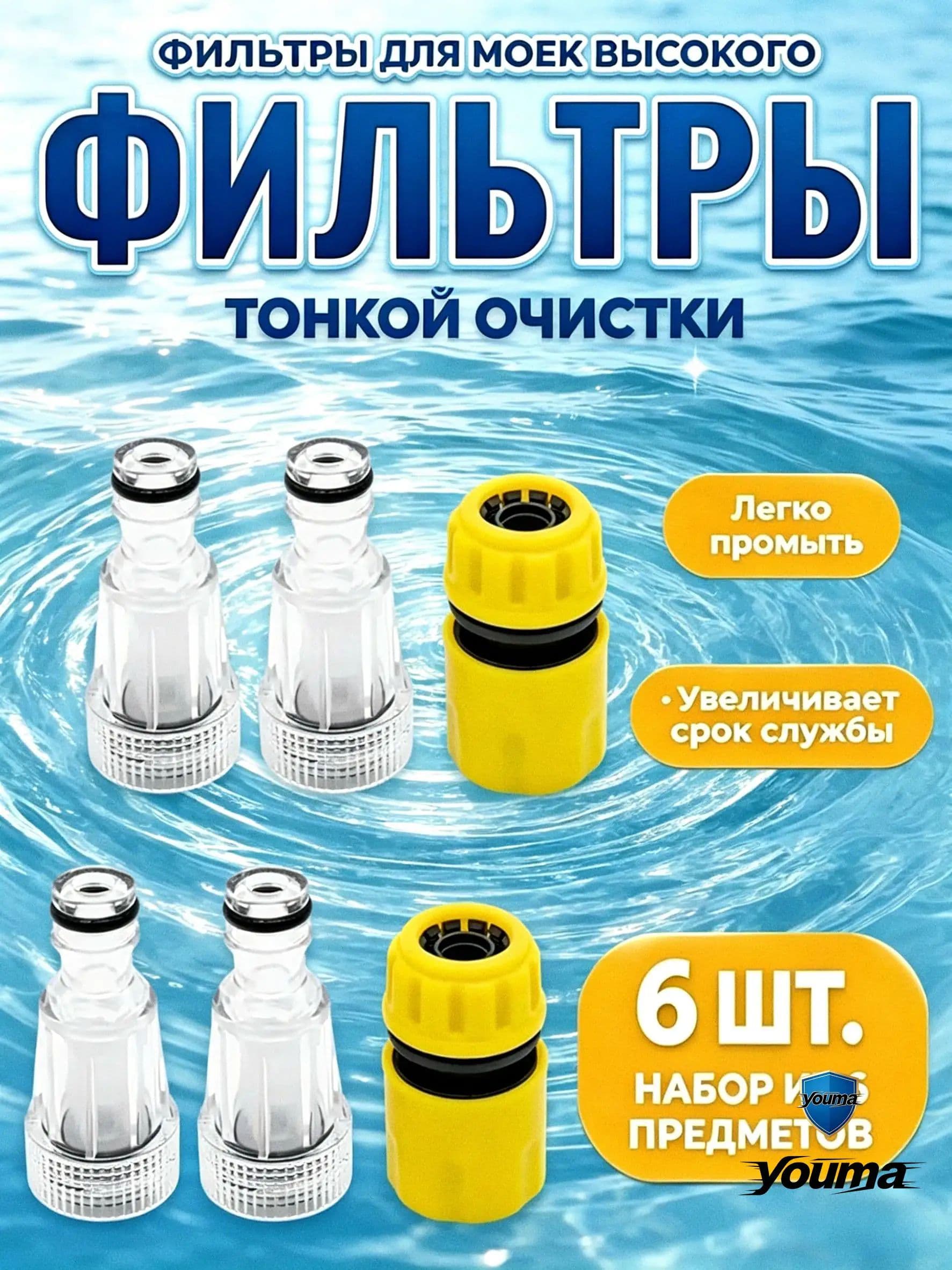 Фильтр для минимойки и быстросъемный коннектор для садового шланга, качественный аксессуар к Керхеру