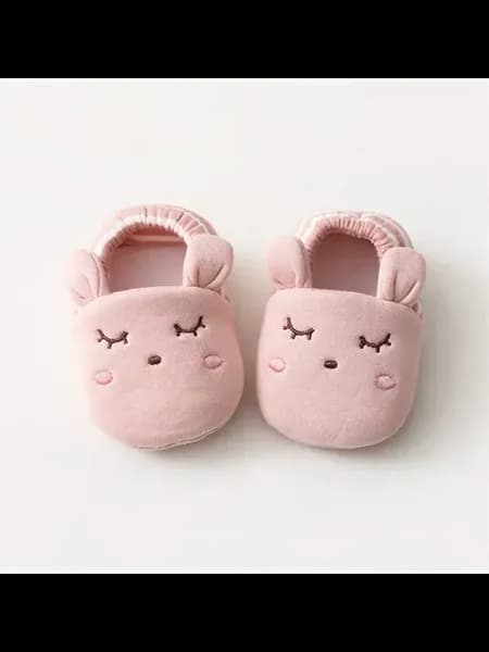 Мягкие пинетки для малышей, розовые, pink rabbit, 0-6M