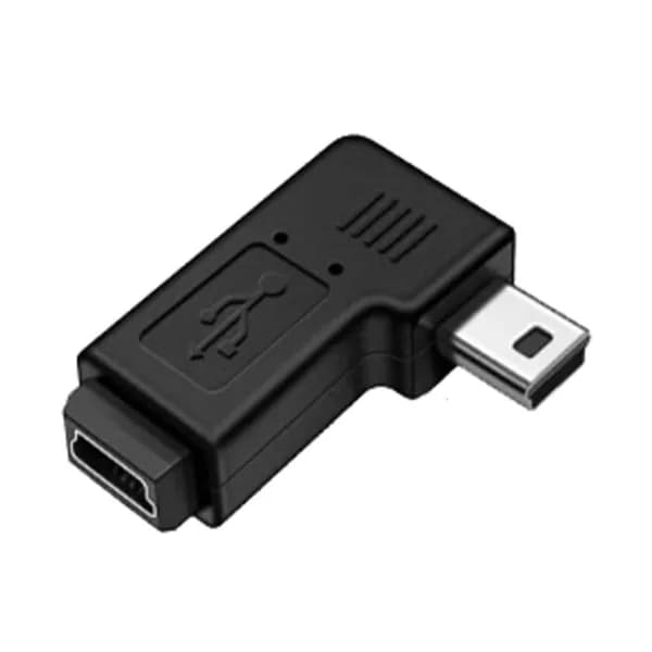 адаптер питания, переходник Mini USB от мужчины к женщине на 90 градусов-левый изгиб