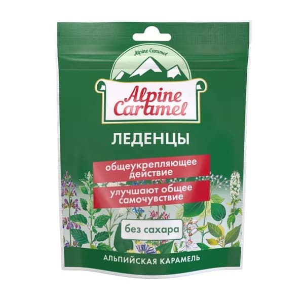 Alpine caramel леденцы альпийская карамель без сахара 75 гр
