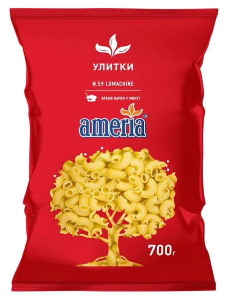 Макаронные изделия Ameria Улитки № 059, 700г