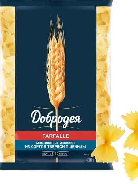 Добродея Farfalle 900 грамм бантики Фарфалле макаронные изделия