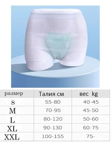 Трусы урологические фиксирующие прокладки3 шт, размер XXL