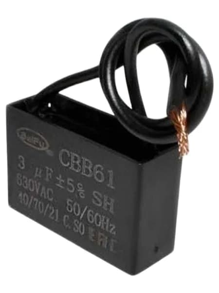 Конденсатор пусковой CBB61-A, 3 мкФ, 630В, 2L, 37x19x33 мм, SAIFU (комплект 2 шт)