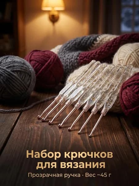 Прозрачный кристаллический крючок для вязания, толстый пластиковый инструмент для ручного вязания свитеров