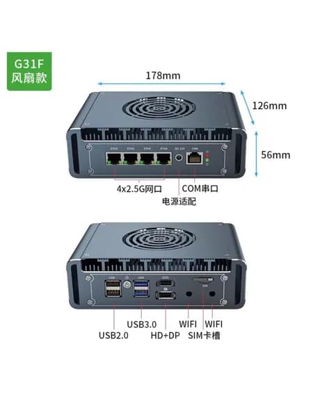 Мини-ПК (Intel Celeron 7305, RAM 8 ГБ, SSD 128 ГБ, ), m8, черно-серый
