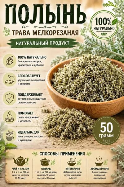 Полынь лимонная трава сушеная 50г Травяной сбор для настоев и отваров