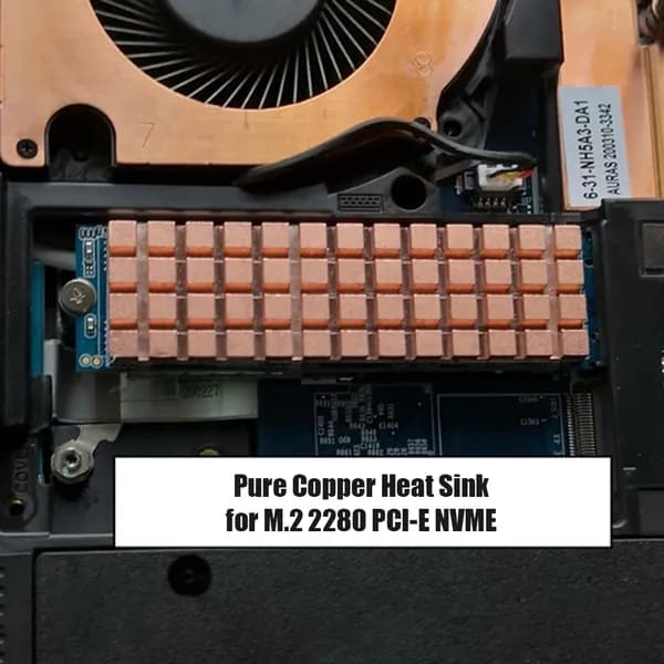 Радиатор для M.2 2280 PCIe NVMe SSD, медный кулер для жёсткого диска