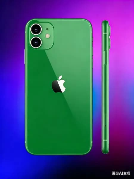 Модель аппарата iPhone11 зеленого цвета
