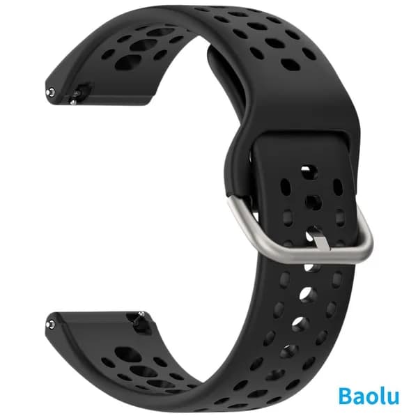 Силиконовый ремешок 22 мм для Amazfit Bip Max и Bip 6, чёрный