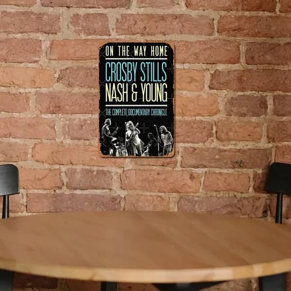 Металлическая картина Crosby, Stills, Nash & Young, 20 30 см, для настенного монтажа