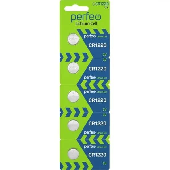 Батарейка литиевая Perfeo Lithium Cell CR1220/5BL, тип CR1220, 5шт, блистер (PF CR1220/5BL)