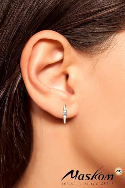 Серьги Maskom золотые 585 проба с камнем