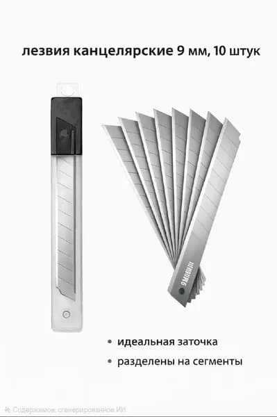 Сменные лезвия для канцелярского ножа 9 мм