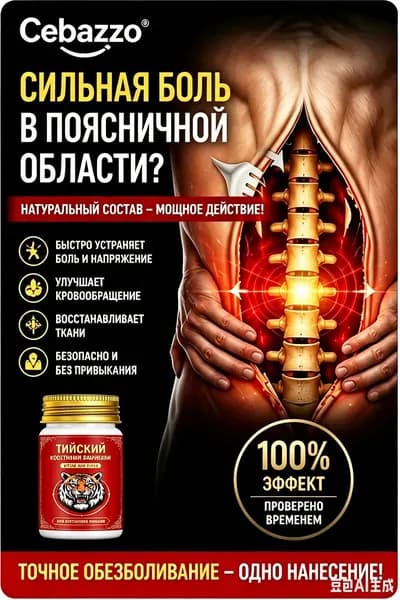 Мазь для спины от боли в пояснице, грыжи поясничного диска,Крем для спины и мышц при болях, 55 г