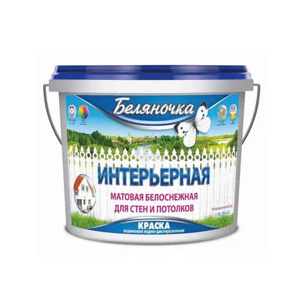 Краска водоэмульсионная интерьерная "Беляночка" 1,5 кг