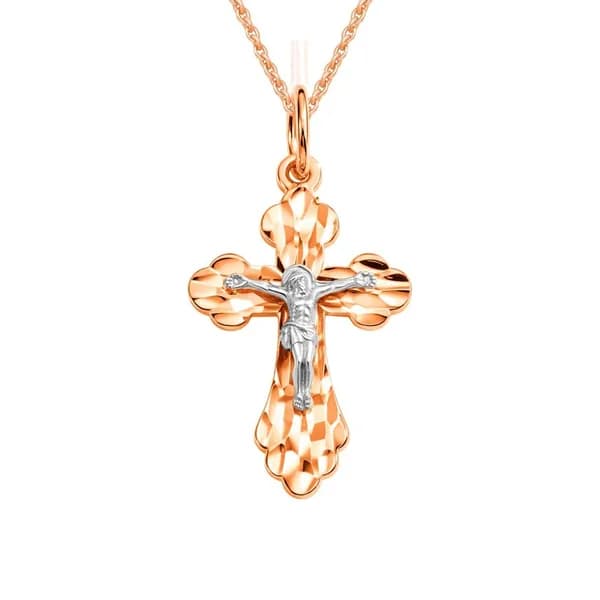 Крестик из красного золота 375 пробы 585GOLD