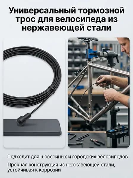Тормозной тросик для шоссейного велосипеда, задний тормоз, 1700 мм