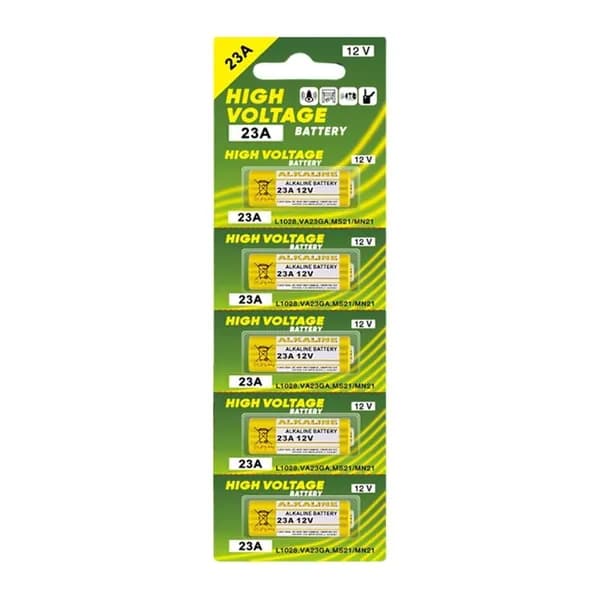 5 шт 23A 12V щелочных батареек в металлическом корпусе MN21 MS21 V23GA L1028
