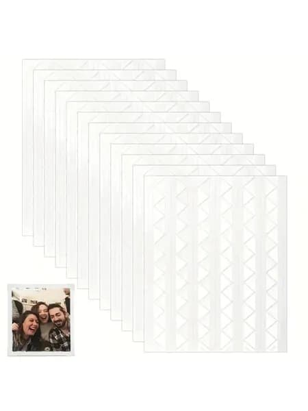 Уголки для фотографий в альбом самоклеящиеся прозрачные 1224 штук