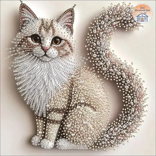 Алмазная мозаика "Кошка" Картина стразами Алмазное хобби 30х30см