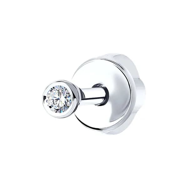 Одиночная серьга из белого золота DIAMANT-ONLINE с бриллиантом 585 пробы