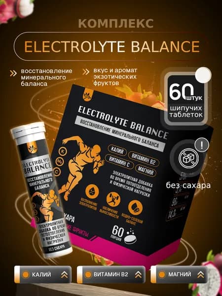 ELECTROLYTE BALANCE Изотоник Комплекс восстановление минерального баланса 60 таблеток