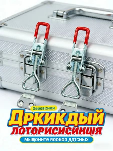 Фурнитура для тары GEALFIS, защелка регулируемая металлическая 2 шт, для складских боксов и контейнеров хранения