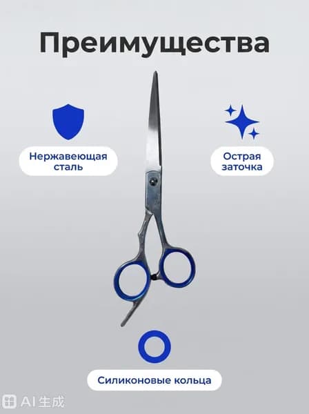 Ножницы для груминга животных изогнутые, 6 дюймов, нержавеющая сталь