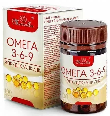 Омега 3-6-9 Мирролла, капсулы по 370мг, 100 шт.